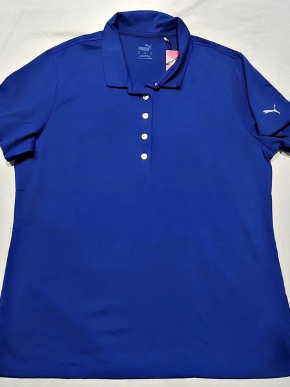 Women's Puma Blue Short Sleeve Polo Shirt Size XL